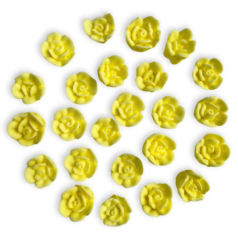 Mini Yellow Royal Icing Roses