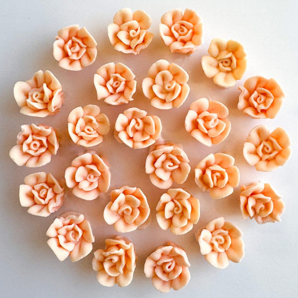 Mini Peach Royal Icing Roses Mini Peach Royal Icing Roses