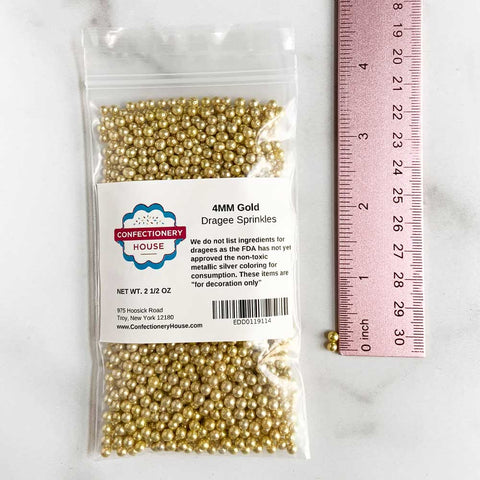 4mm Gold Dragee Pearls
