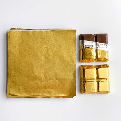 4x4 inch Gold Foil Candy Wrappers for chocolate bars