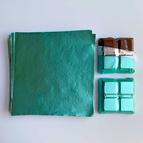 4x4 inch Light Jade Foil Candy Wrappers for chocolate bars