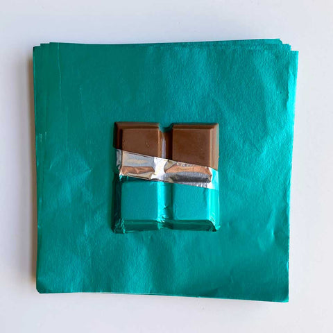 4 X 4 in. Teal Foil Candy Wrappers