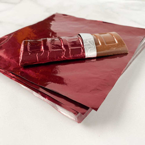 6 inch Square Burgundy Candy Foil Wrappers