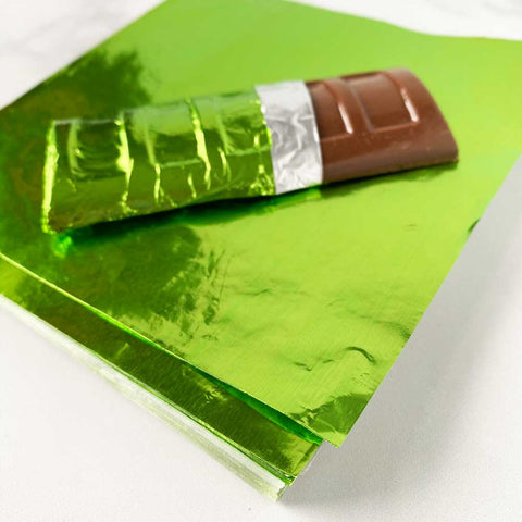 6 inch Lime Green Candy Foil Wrappers