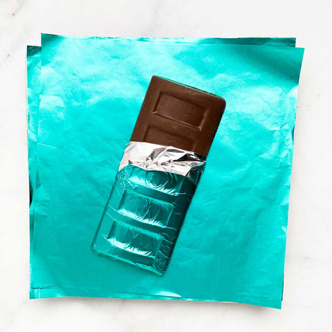 6x6 inch Teal Foil Candy Wrappers