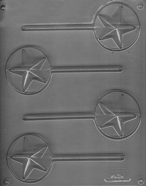 circle with star pop candy mold