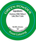 Green Powder Food Color Label