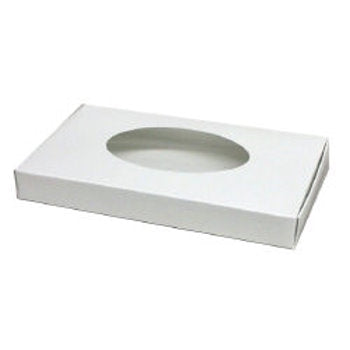 1 lb. White Candy Boxes with Oval Window 1 lb. White Candy Boxes with Oval Window
