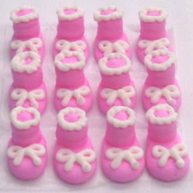 Pink Royal Icing Baby Booties