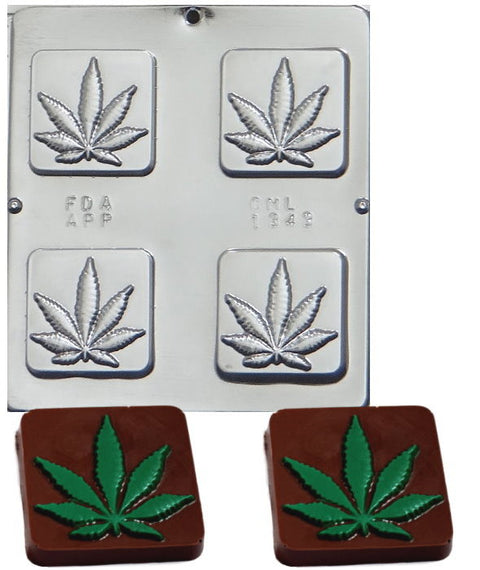 Marijuana Leaf Candy Bar and Mold