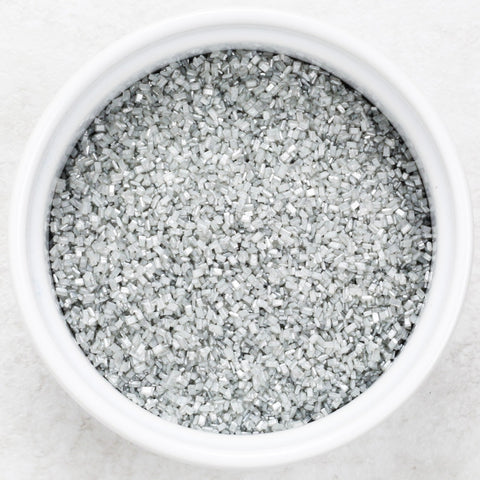Metallic Silver Coarse Sugar Crystals | Cookie Sprinkles | Sugar Sprinkles