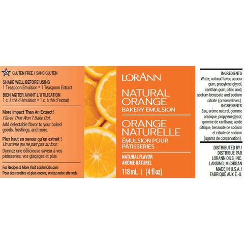 Natural Orange Bakery Emulsion Label