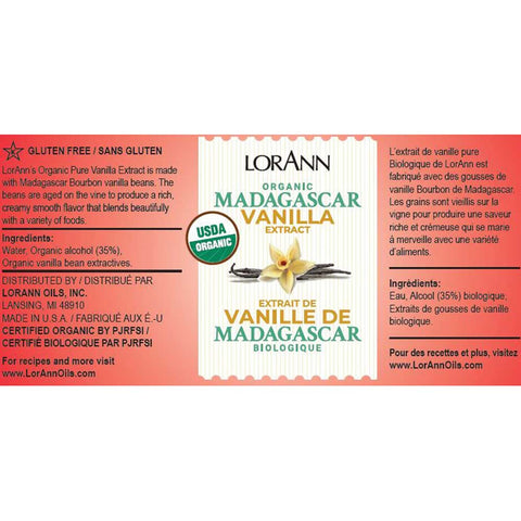 Organic Madagascar Vanilla Extract Label