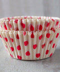 White with Hot Pink Spots Cupcake Cups