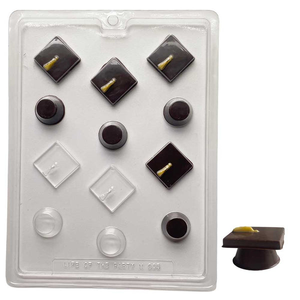 Small 3-D Graduation Cap Chocolate Mold Small 3-D Graduation Cap Chocolate Mold