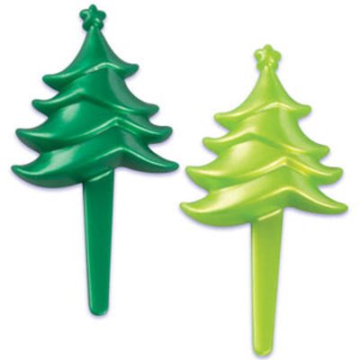 Dark & Light Green X-Mas Tree Cupcake Picks