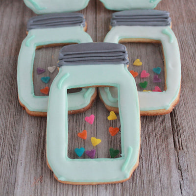 Mason Jar Cookies with Candy Glass