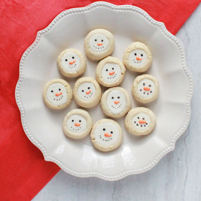 Thumbprint Snowman Cookies