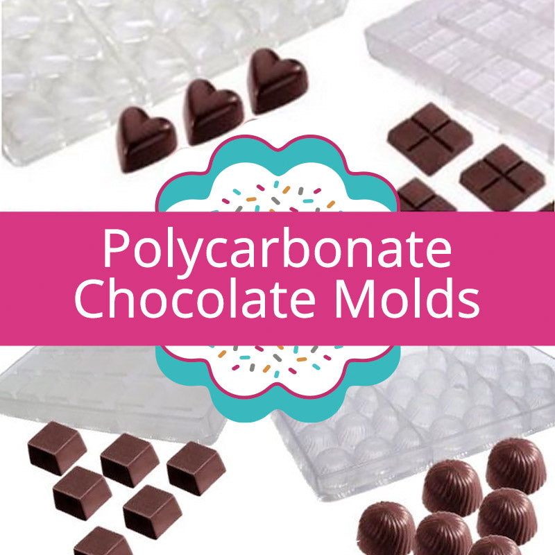 Martellato Clear Polycarbonate Chocolate Mold, Square Bar, 6 Cavities  Polycarbonate Chocolate Molds