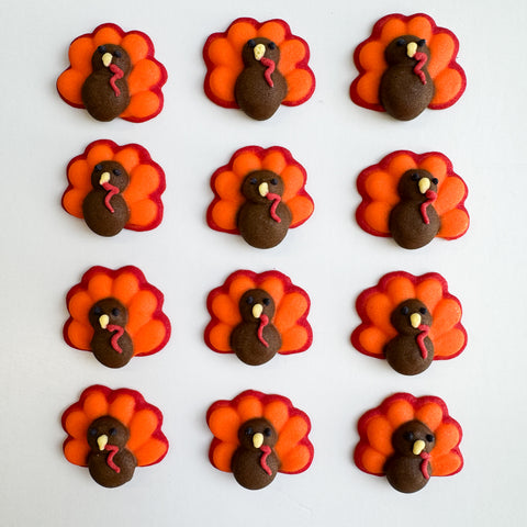 Mini Turkey Royal Icing Decorations