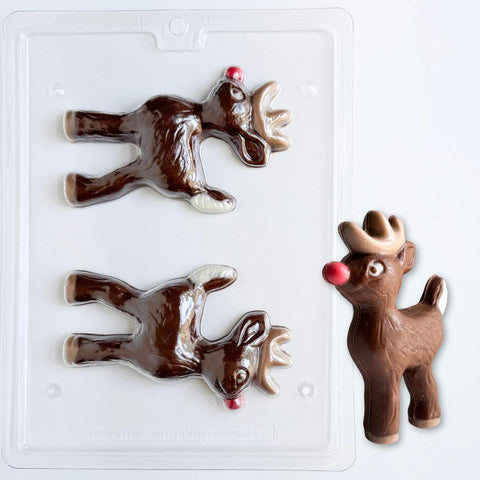 3D Reindeer With Antlers Candy Mold
