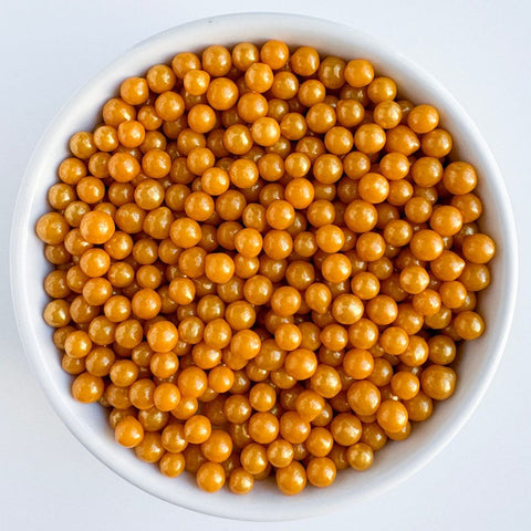 4mm gold edible pearls