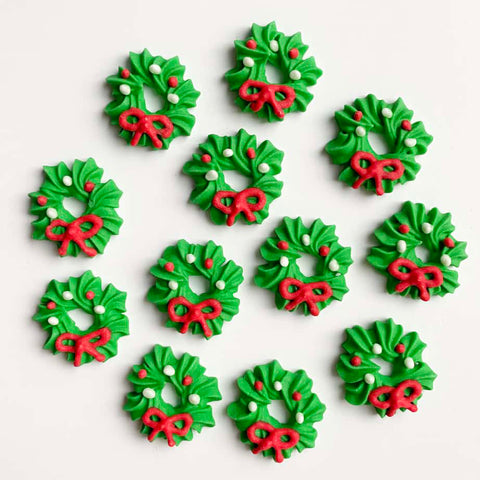 Mini Christmas Wreath Icing Decorations