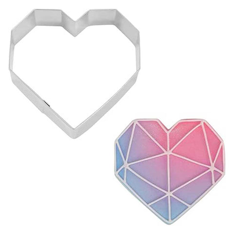 Geometric Heart Cookie and Cutter