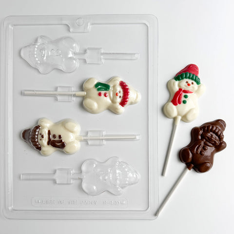 Happy Snowman Pop Candy Mold