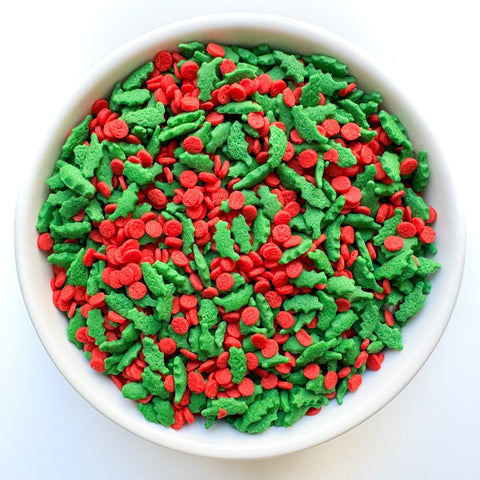 Holly Berries and Leaves Sprinkles | Christmas Sprinkles