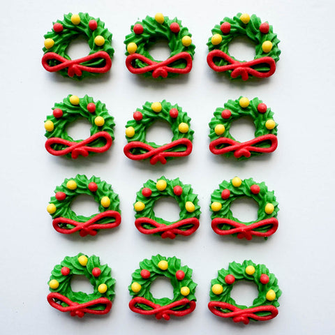 Mini Christmas Wreath Icing Decorations Confectionery House