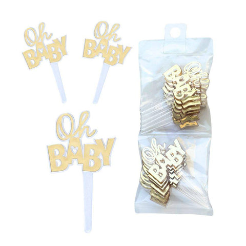 oh baby cupcake topper picks | baby shower cupcake decor