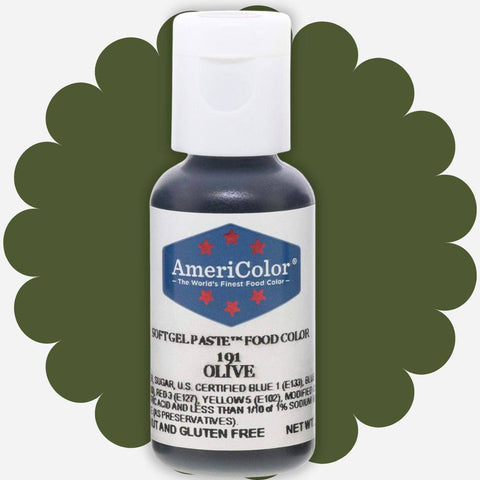 Olive AmeriColor gel paste food coloring .75 ounce bottle