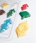 Ornament shaped candy molds for making Christmas ornament chocolates.