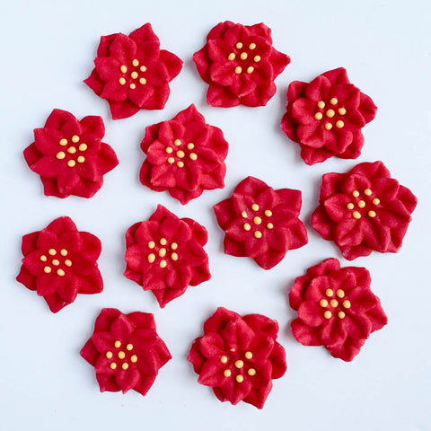 Poinsettia Royal Icing Flowers