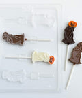 Pumpkin Head Ghost Lollipop Chocolate Mold - Halloween Candy Molds