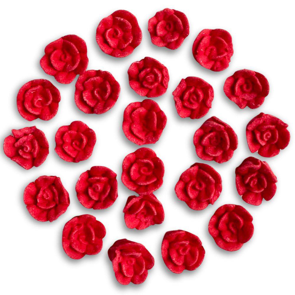 Mini Red Royal Icing Roses - Confectionery House