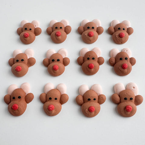 Reindeer royal icing decorations for decorations Christmas and holiday baked goods