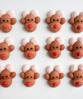 Reindeer royal icing decorations for decorating cookies, cakes, cupcakes, and more.