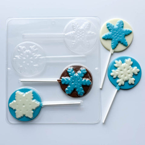 Round Snowflake Pop Chocolate Mold