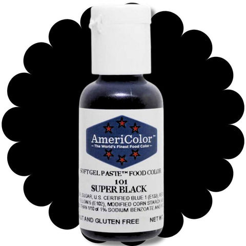 Super Black Americolor Gel Paste Food Coloring