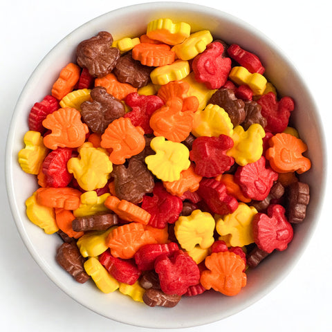 edible sugar sprinkles shaped like little turkeys for decorating thanksgiving baked goods