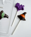 Witch Hat and Eek Lollipop Chocolate Mold - Halloween Candy Molds