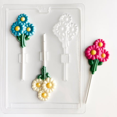 bunch of daisies lollipop candy mold