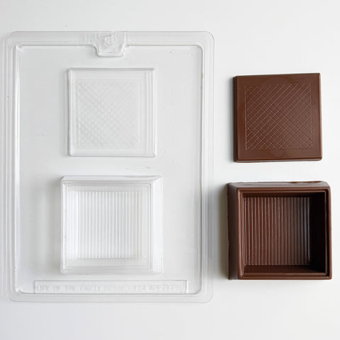 Cross Hatch Pour Box Chocolate Mold