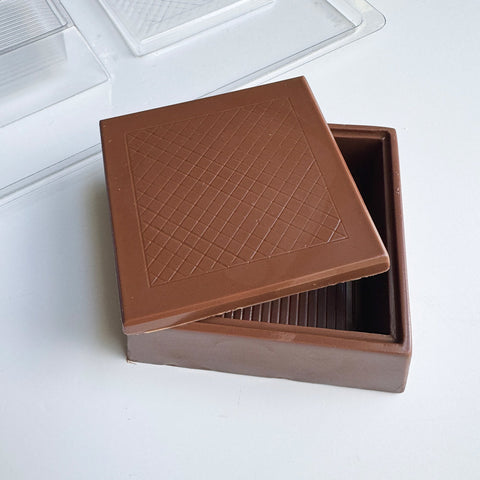 Cross Hatch Pour Box Chocolate Mold