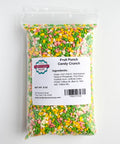 fruit punch candy crunch pieces packaged in an eight-ounce bag for candy making