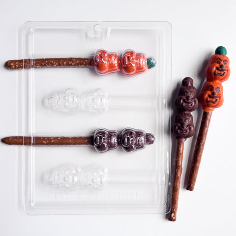 Jack-O-Lantern Pretzel Rod Candy Mold