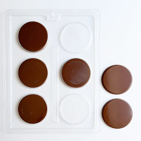 large thin mint patty chocolate mold - thin round candy mold