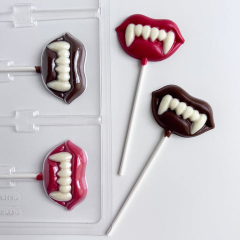 Lips with Fangs Lollipop Chocolate Mold